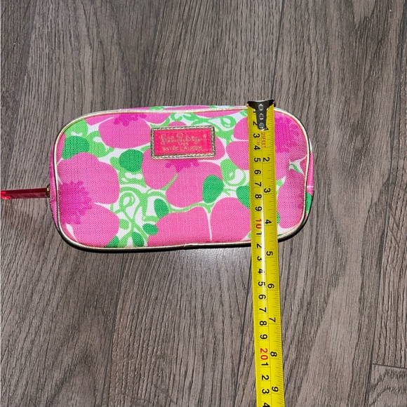 Lilly Pulitzer Estée Lauder Cosmetic Zip Pouch Bag Pencil Case Pink Green Floral - Picture 8 of 10